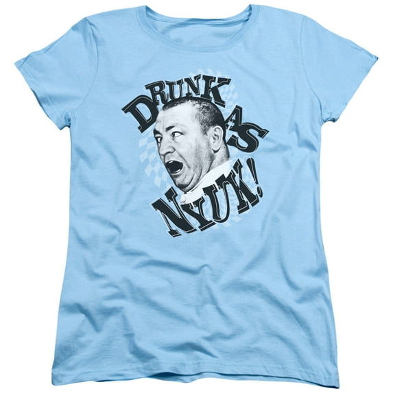 Three Stooges Drunk S/S Women's T-Shirt Light Blue