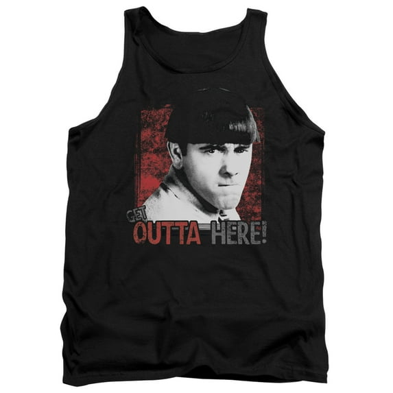Three Stooges Get Outta Here Adult Tank Top Black