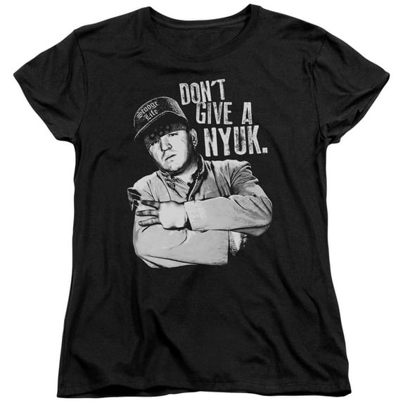 Three Stooges - Give A Nyuk - Women's Short Sleeve Shirt - X-Large