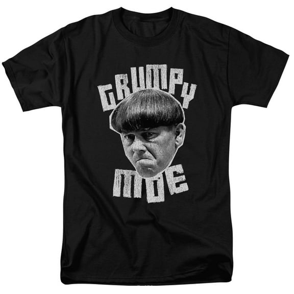 Three Stooges Grumpy Moe S/S Adult 18/1 T-Shirt Black