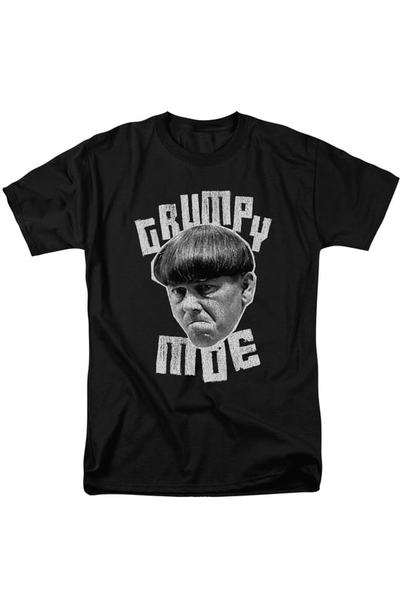 Three Stooges Grumpy Moe S/S Adult 18/1 T-Shirt Black