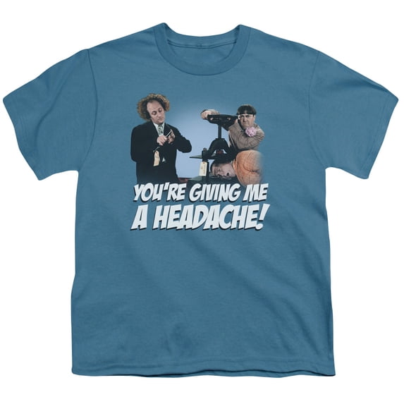 Three Stooges Headache S/S Youth 18/1 T-Shirt Slate