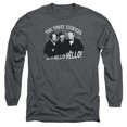 thumbnail image 1 of Three Stooges Hello Again Long Sleeve Adult 18/1 T-Shirt Charcoal, 1 of 1