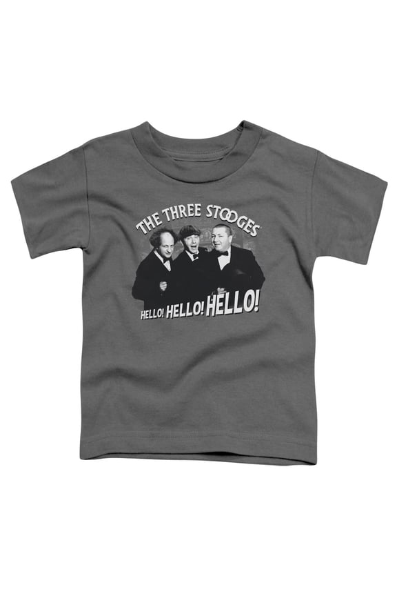 Three Stooges Hello Again S/S Toddler T-Shirt Charcoal
