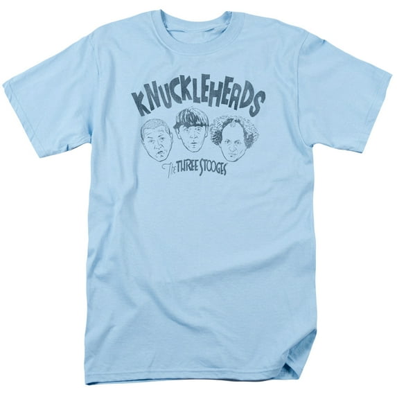 Three Stooges Knuckleheads S/S Adult 18/1 T-Shirt Light Blue