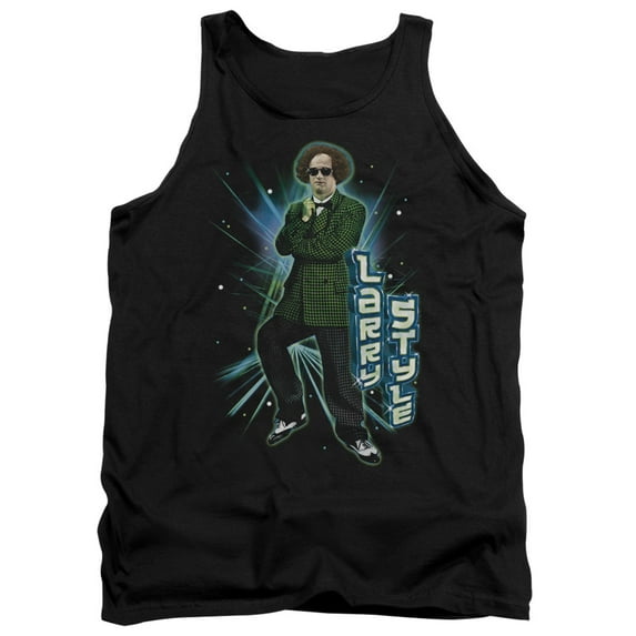 Three Stooges Larry Style Adult Tank Top Black
