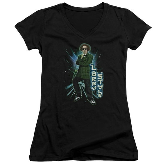Three Stooges Larry Style Junior Women's T-Shirt V-Neck Black