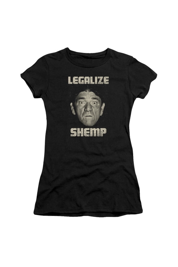 Three Stooges Legalize Shemp S/S Junior Women's T-Shirt Sheer Black