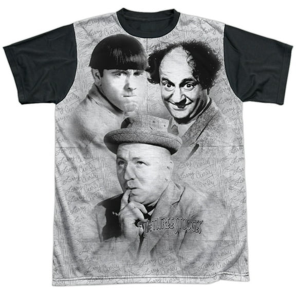 Three Stooges Men's  Signature Sublimation T-shirt White