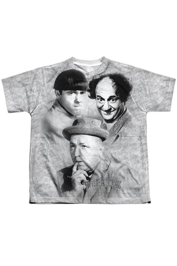 Three Stooges Men's  Signature Sublimation T-shirt White