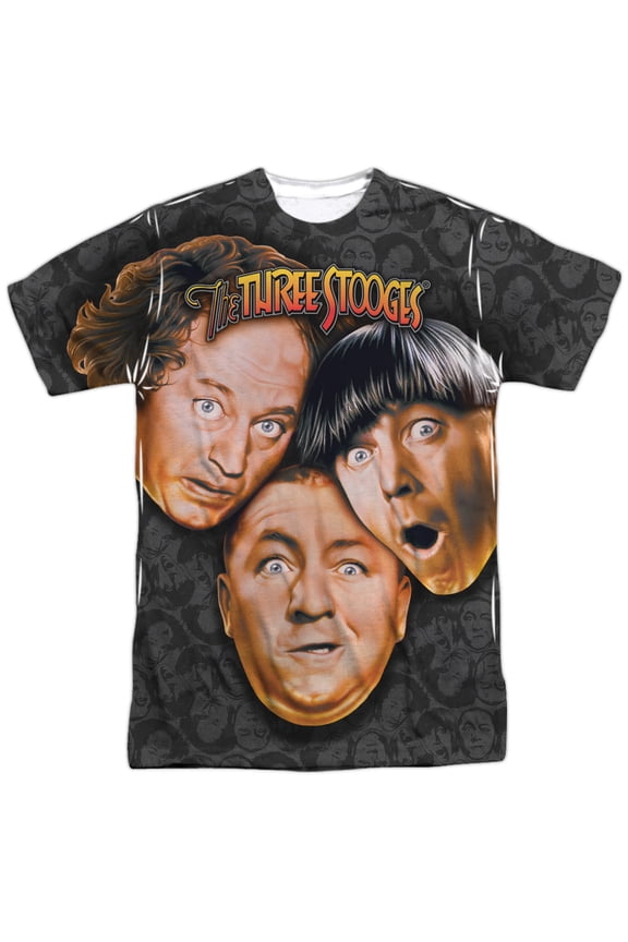 Three Stooges Men's Stooges All Over Sublimation T-shirt White