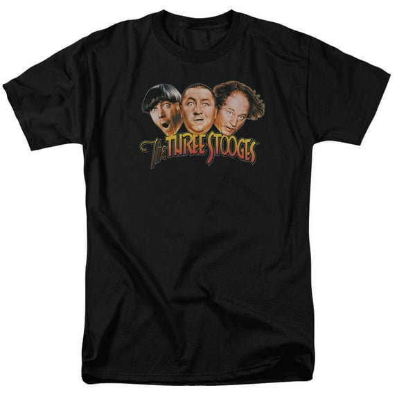 Three Stooges Men's Three Head Logo T-shirt XXX-Large Black