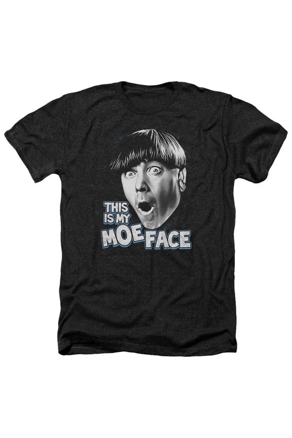 Three Stooges - Moe Face - Heather Short Sleeve Shirt - XX-Large