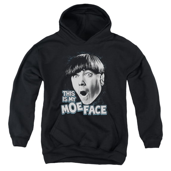 Three Stooges - Moe Face - Youth Hooded Sweatshirt - Large