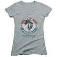thumbnail image 1 of Three Stooges Moe For President Junior Women's T-Shirt V-Neck Athletic Heather, 1 of 1
