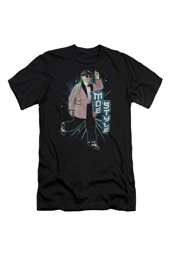 Three Stooges Moe Style S/S Adult 30/1 T-Shirt Black