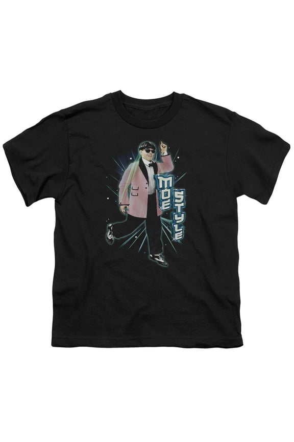 Three Stooges Moe Style S/S Youth 18/1 T-Shirt Black
