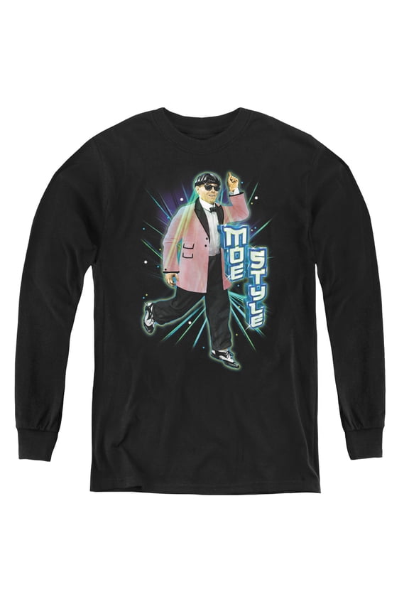 Three Stooges - Moe Style - Youth Long Sleeve Shirt - Medium