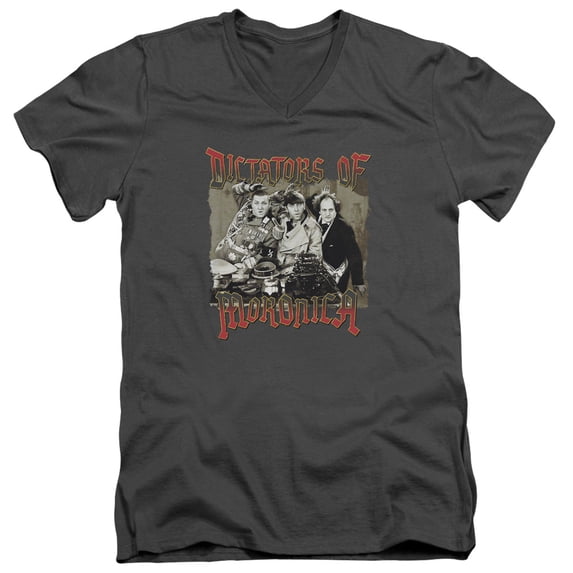 Three Stooges - Moronica - Slim Fit V Neck Shirt - Small