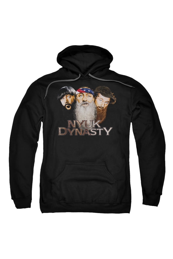 Three Stooges Nyuk Dynasty 2 Adult Pullover Hoodie Sweatshirt Black