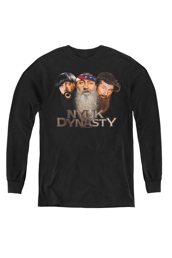 Three Stooges - Nyuk Dynasty 2 - Youth Long Sleeve Shirt - Small