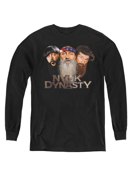 Three Stooges - Nyuk Dynasty 2 - Youth Long Sleeve Shirt - Small