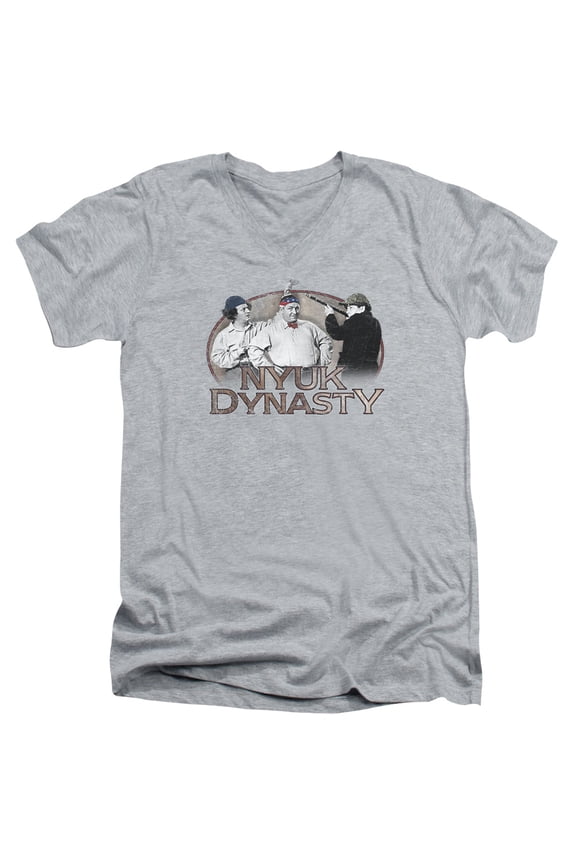 Three Stooges - Nyuk Dynasty - Slim Fit V Neck Shirt - X-Large