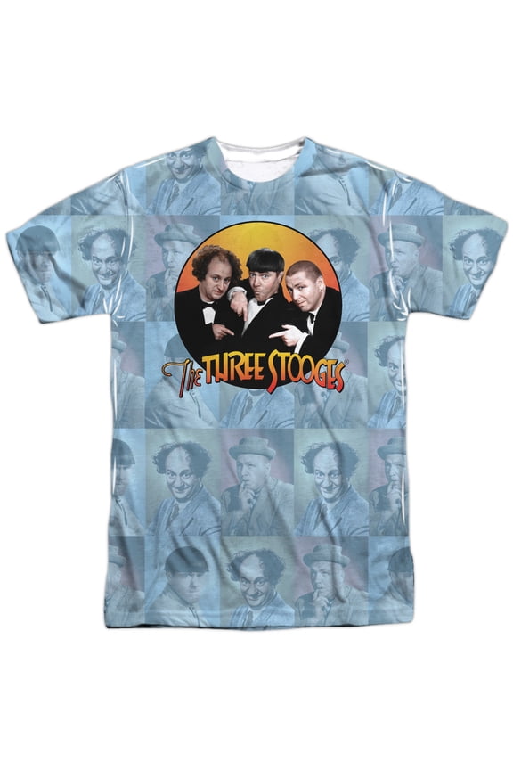 Three Stooges Portraits (Front/Back Print) Mens Sublimation Polyester Shirt