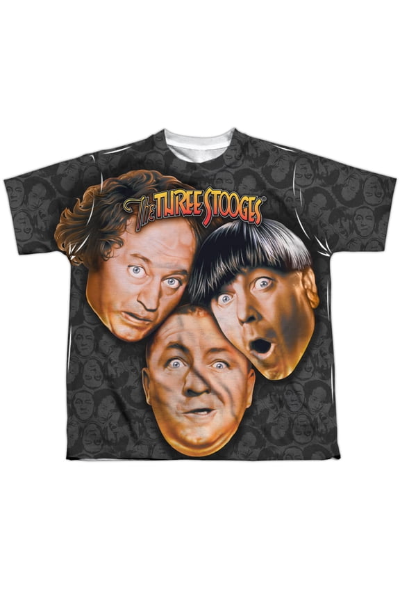 Three Stooges - Stooges All Over - Youth Short Sleeve Shirt - X-Large
