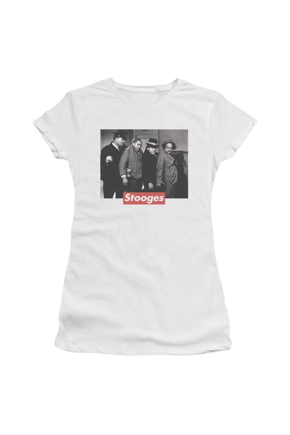 Three StoogeS/Supreme Rip S/S Junior Women's T-Shirt Sheer White