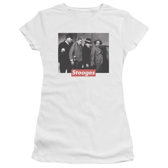 Three StoogeS/Supreme Rip S/S Junior Women's T-Shirt Sheer White