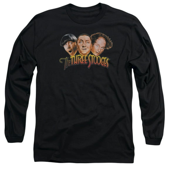 Three Stooges - Three Head Logo - Long Sleeve Shirt - X-Large