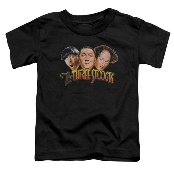 Three Stooges Three Head Logo S/S Toddler T-Shirt Black