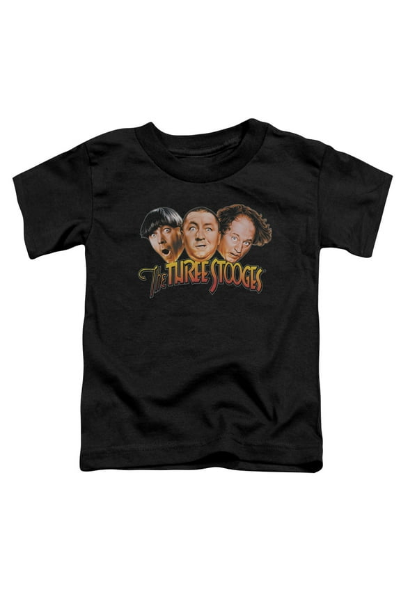 Three Stooges Three Head Logo S/S Toddler T-Shirt Black