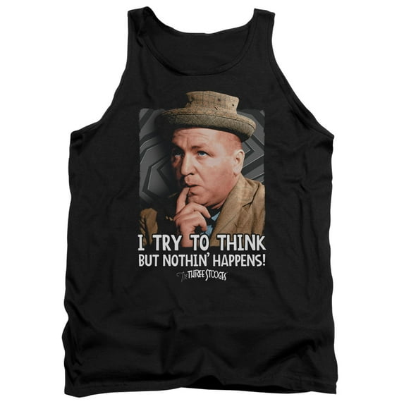 Three Stooges Try To Think Adult Tank Top Black