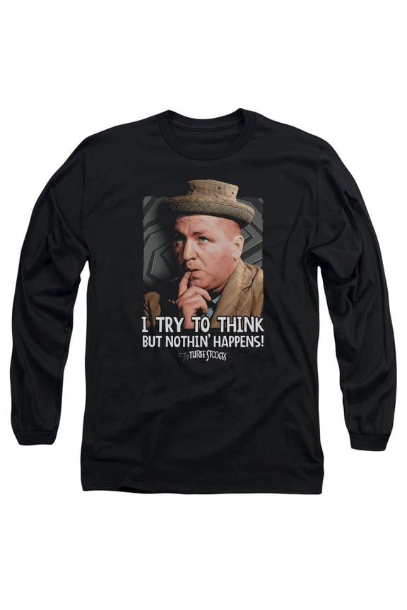 Three Stooges - Try To Think - Long Sleeve Shirt - Small