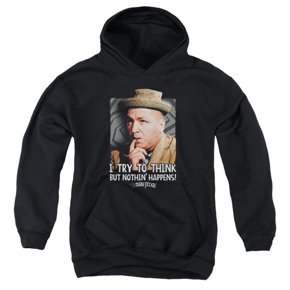Three Stooges - Try To Think - Youth Hooded Sweatshirt - Medium