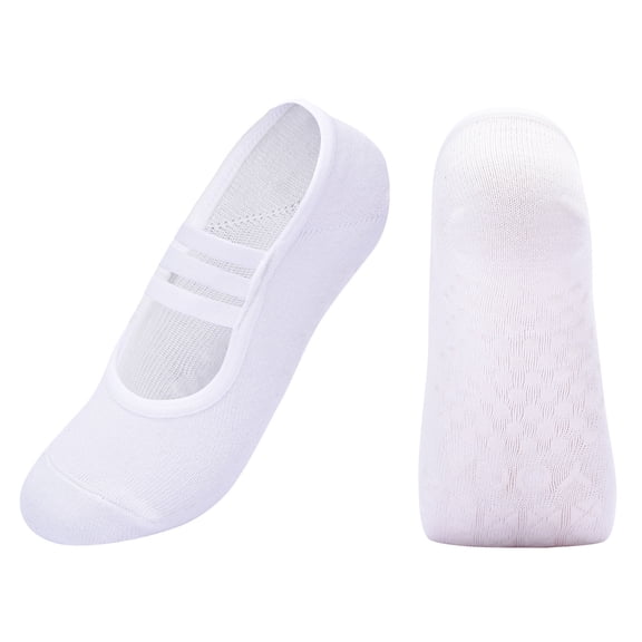 Three Strap Yoga Socks for Women Non Slip Open Back Barre Socks Anti Skid Dance Socks Womens Silicone Floor Pilates Socks Breathable Cotton Indoor Fitness Dance Sports Fitness Gym Workout Socks