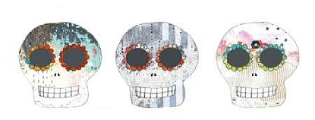 Three Sugar Skulls Canvas Art - Sarah Ogren (10 x 20)