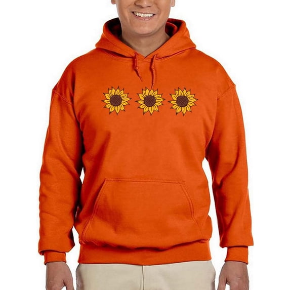 Three Sunflowers Hoodie Men -Smartprints Designs, Male 5X-Large