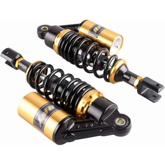 Three T 2PC 280mm Motorcycle Air Shock Absorbers Rear suspension Universal Fits most 150cc~750cc street bikes, Scooters and Moped Quad (ATV) Black Gold, Spring Width 60mm