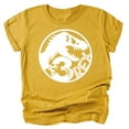 thumbnail image 1 of Three T-Rex Fossil Dinosaur 3rd Birthday T-Shirts for Baby Girls and Boys Third Birthday Outfit White on Mustard Shirt 5-6, 1 of 2