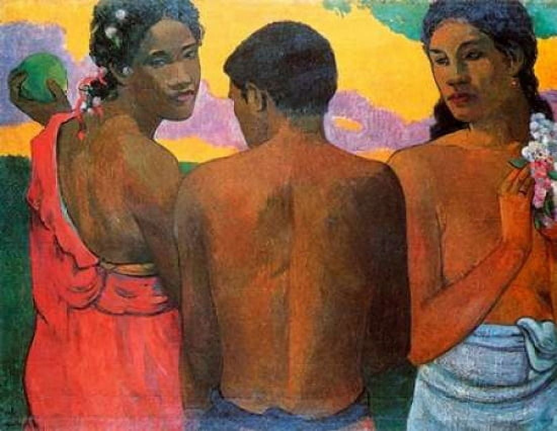 Three Tahitians Canvas Art - Paul Gauguin (22 x 28)
