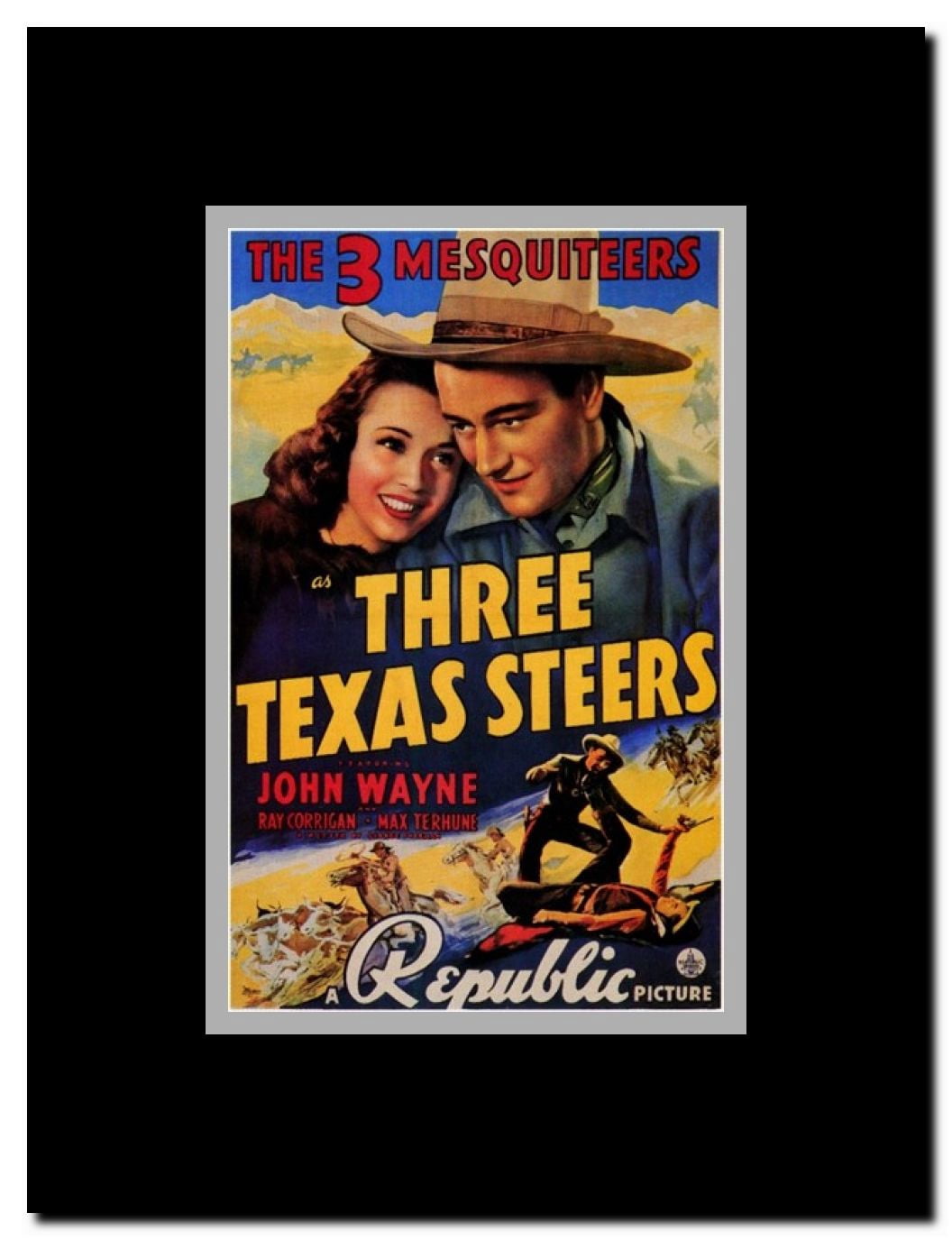 Three Texas Steers Framed Movie Poster