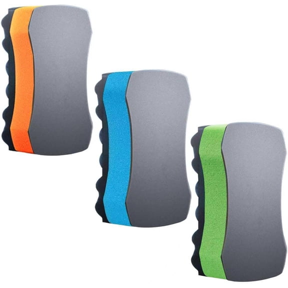 Three Texture Car Wash Sponge - Multi Purpose Bug Remover Scrubbing Side Soft Sea Sponge - Ultra Scrub Car Cleaning Sponges Wash Bucket Accessory - 3Pack