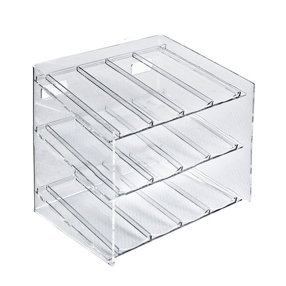 Three-Tier 12 Compartment Display, 4-Comp per Tier. Dimensions: 12"W x 8.5"D x 10.5"H