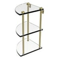 thumbnail image 1 of Three Tier Corner Glass Shelf - Satin Brass, 1 of 3