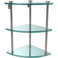 thumbnail image 1 of Three Tier Corner Glass Shelf - Polished Nickel, 1 of 5