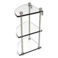 thumbnail image 1 of Three Tier Corner Glass Shelf in Polished Nickel, 1 of 2