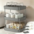 thumbnail image 1 of Three-Tier Cup Storage Rack, Tabletop Cup Organizer, Plastic Cup Display Shelf with Drain Tray, Gray Kitchen Organizer,Vsgery, 1 of 9